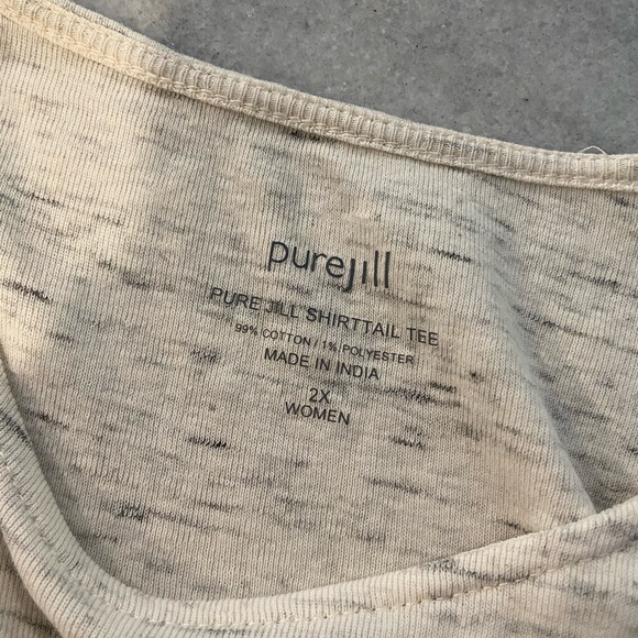 J. Jill Pure Jill Size 2X Oatmeal Shirttail Tee Long Sleeve Round Neck Shirt - Picture 10 of 10